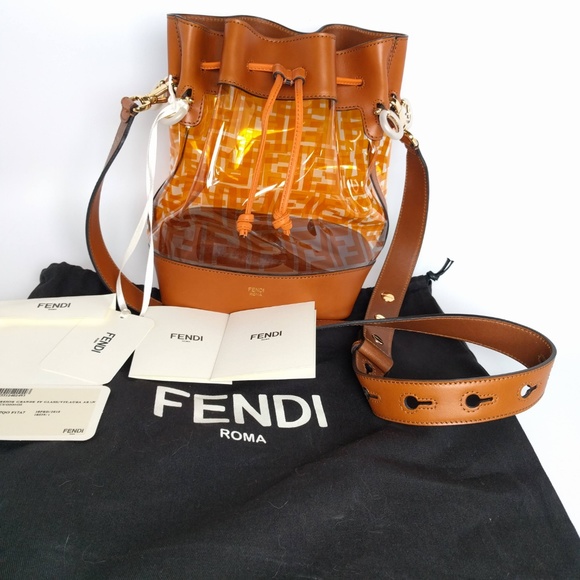 SOLD Fendi Mon Tressor Small Orange Bucket Bag - Picture 2 of 7